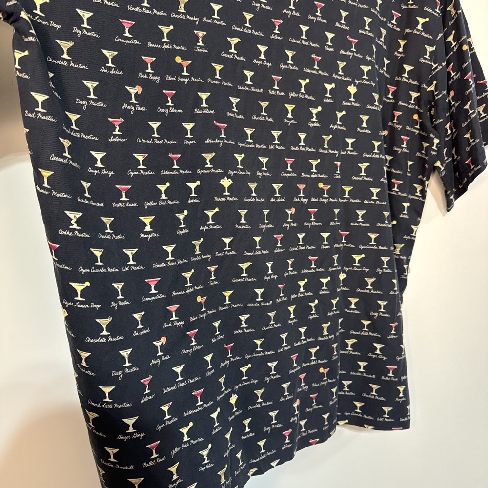 Tori Richard 100% Silk Shirt XL Martini Cocktail Print Hawaiian Aloha Mens #085 - Picture 7 of 14